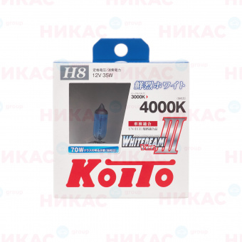 Галоген.лампа KOITO Whitebeam H8 4000K 12V 35W (компл.)